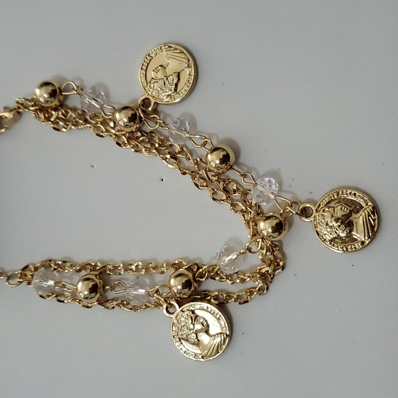 Fashion Gold Tone Casual Coin Women Girl Bracelet - Picture 7 of 7